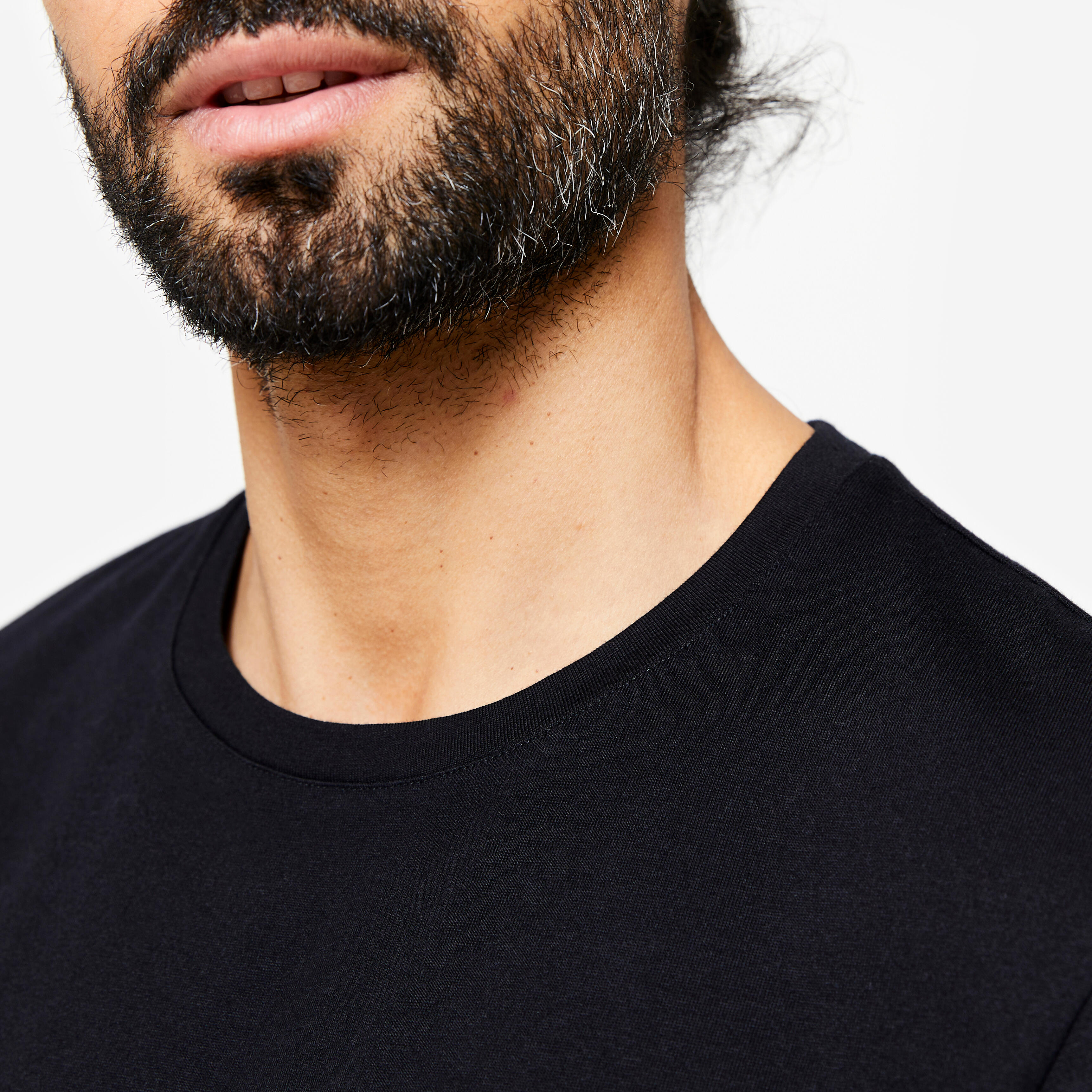 Uomo T-shirt slim in cotone - nero