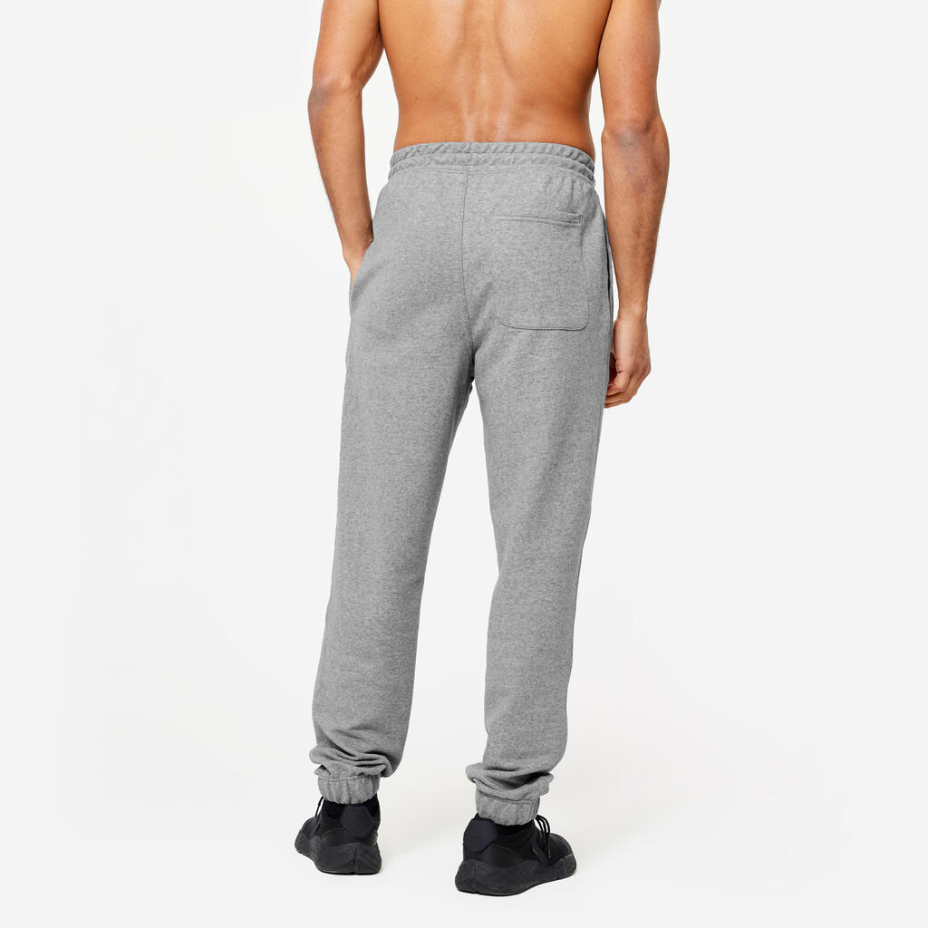 Pantalon jogging fitness regular homme, marron caramel