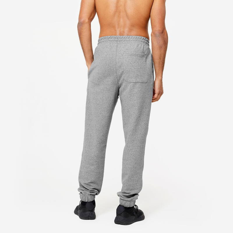 Pantalon de trening Regular 500 Fitness Essentials Gri Bărbați 