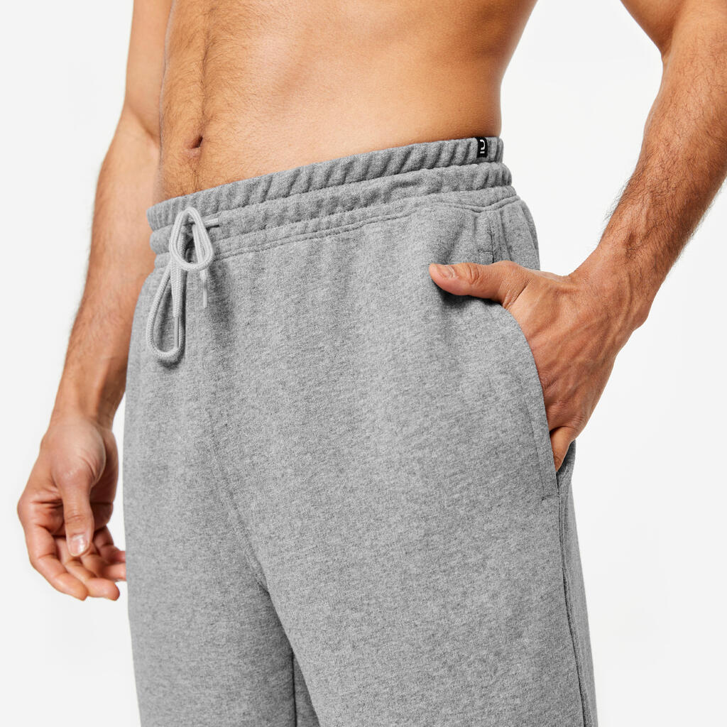 Pantalon jogging fitness Homme - 500 Essentials Gris lin