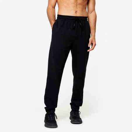 Pantalón jogger de fitness con bolsillos para Hombre Domyos 500 negro