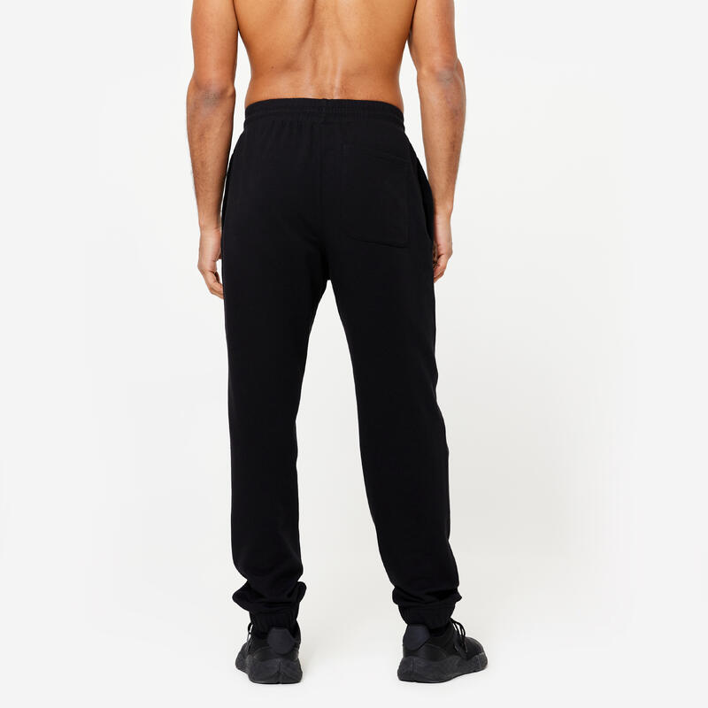 Pantalon jogging fitness regular homme, noir ultra