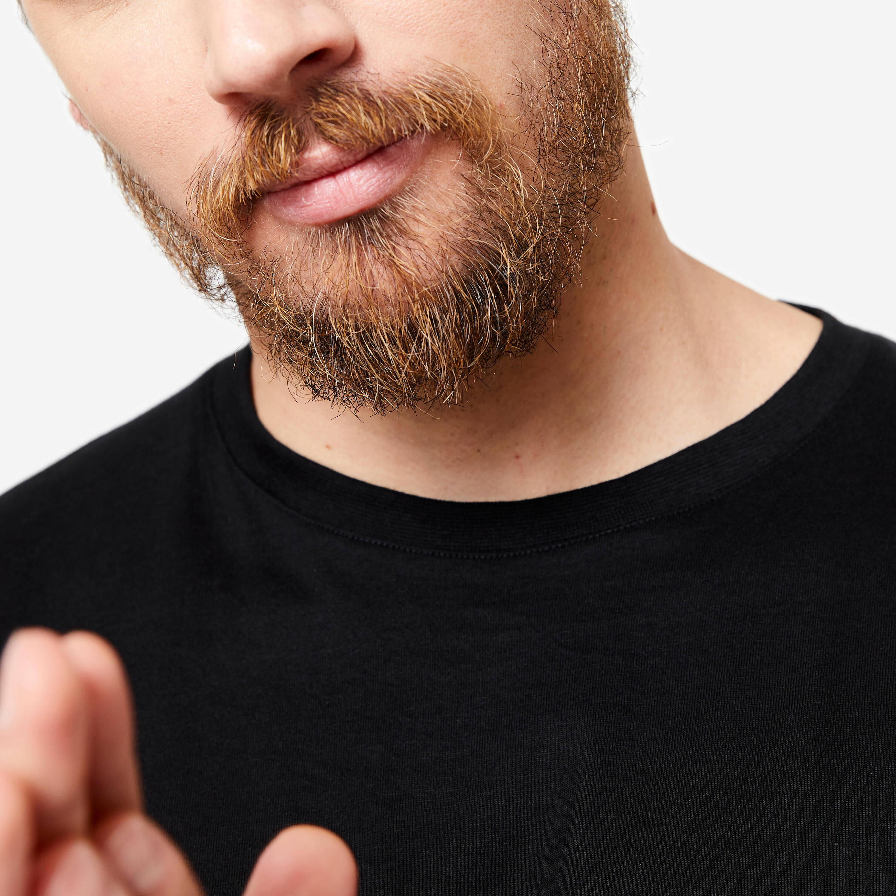 Men T-Shirt Long Sleeve Regular Fit 100 for Gym-Black -  3