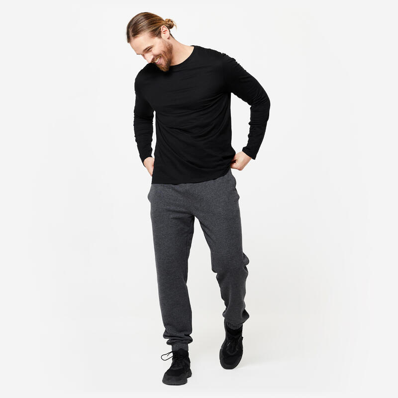 Koszulka z długim rękawem męska Domyos Gym & Pilates 100