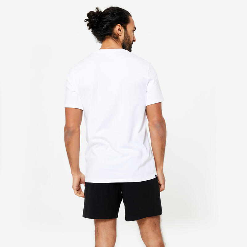 T-shirt Fitness Homme - 100 Sportee Blanc