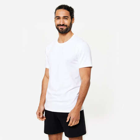 T-shirt Fitness Homme - 100 Sportee Blanc