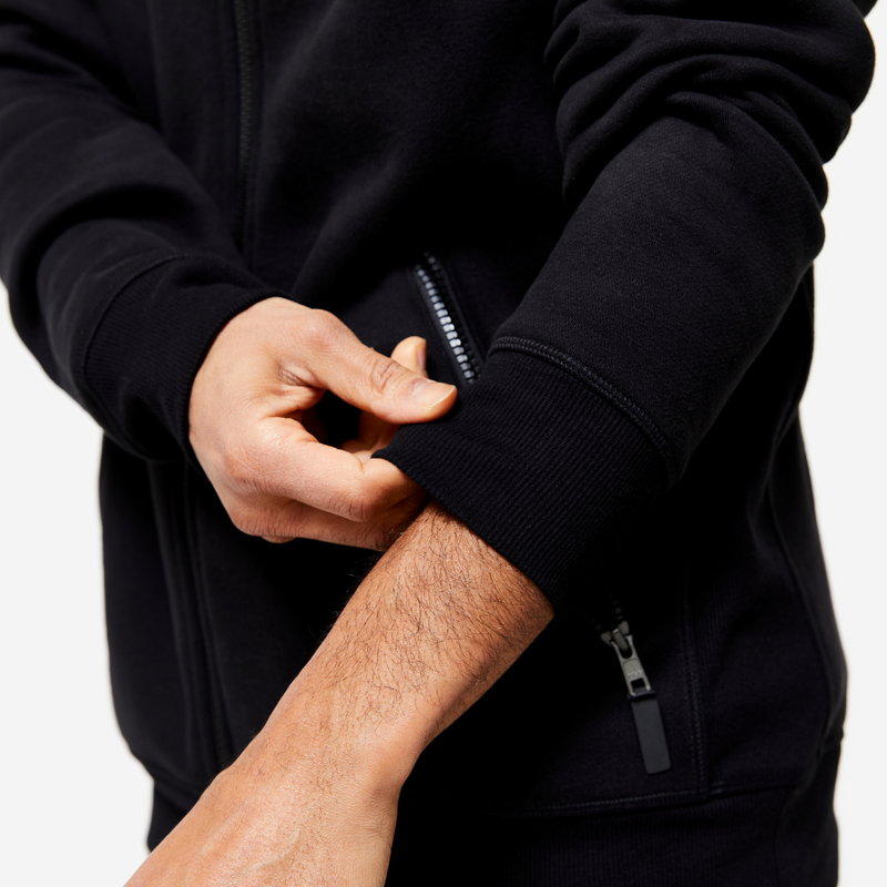 Sweat zippe a capuche fitness Homme 520 Bleu fonce pour les clubs et collectivites Decathlon Pro