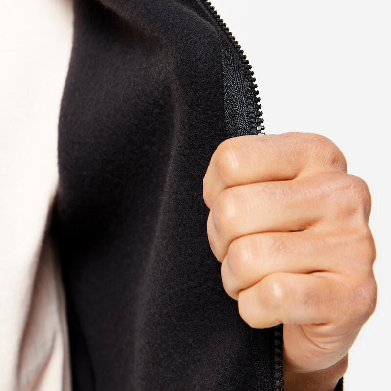 Sweat zippé avec capuche fitness homme, bleu noir