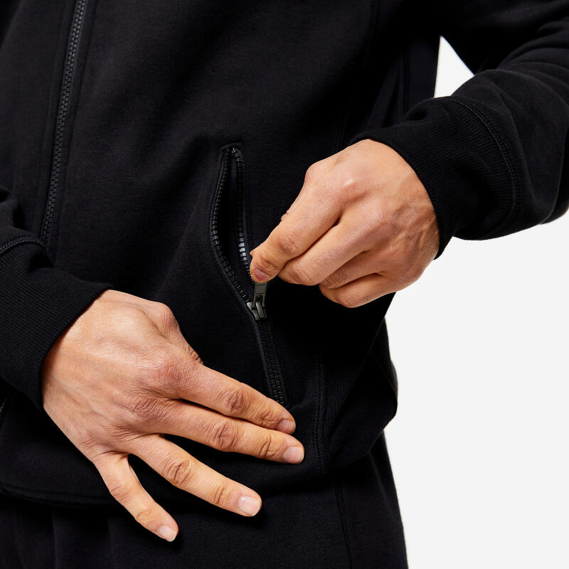 Casaco com Fecho e Capuz Fitness Homem 520 Azul-escuro