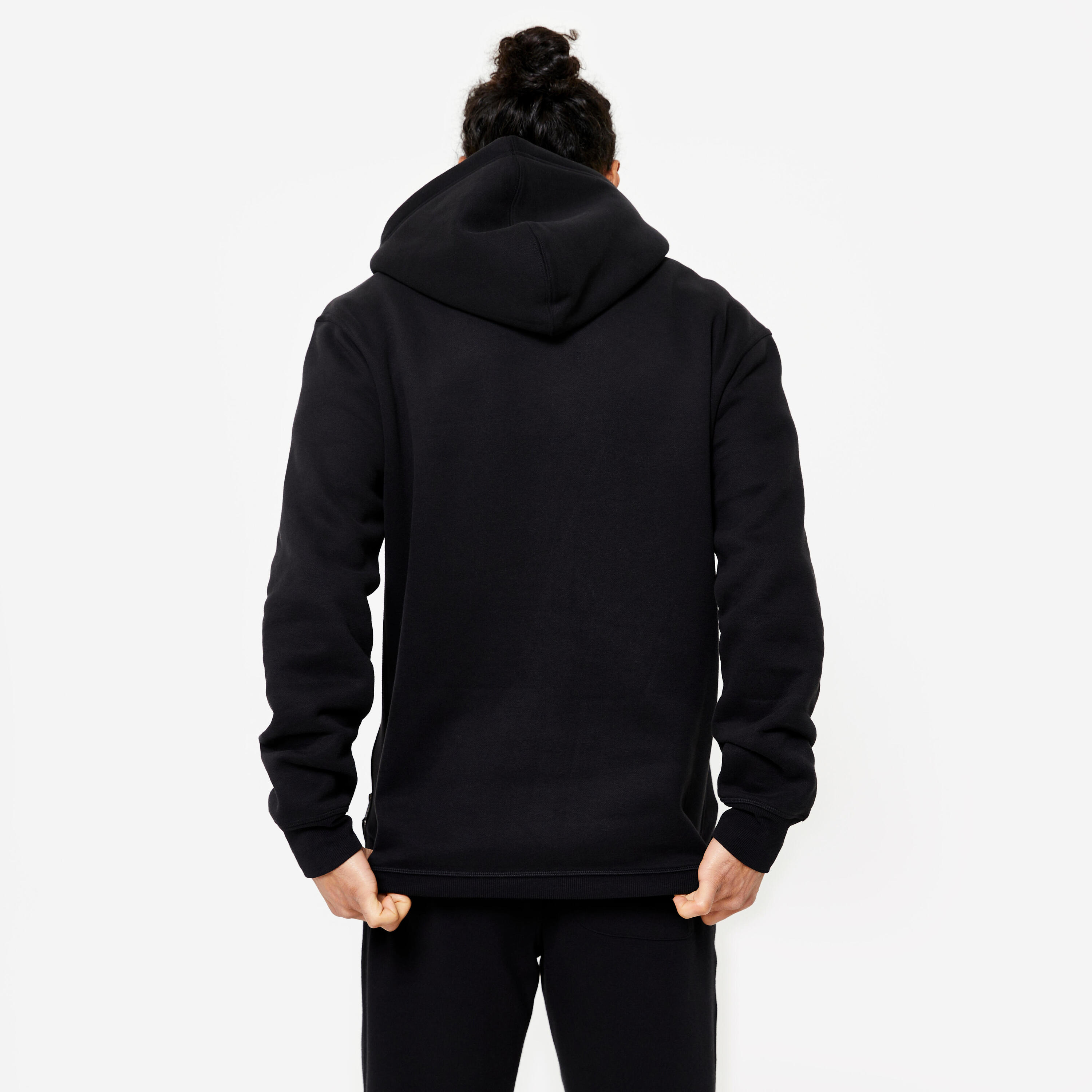 Men's Zip-Up Fitness Hoodie - Blue/Black 4/8