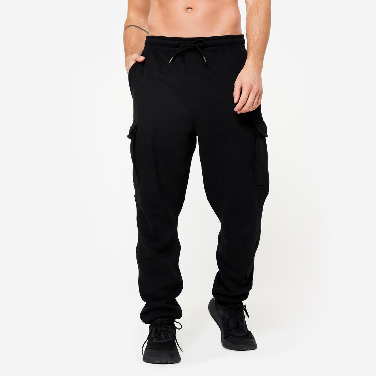 Pantalon jogging fitness homme, noir