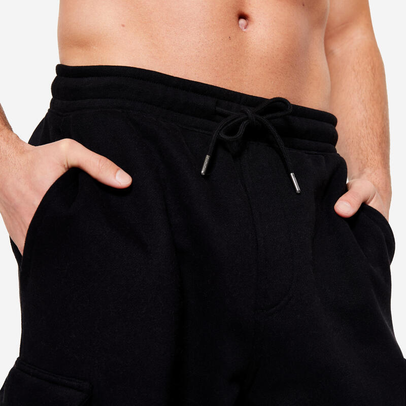 Pantalon jogging fitness homme, noir