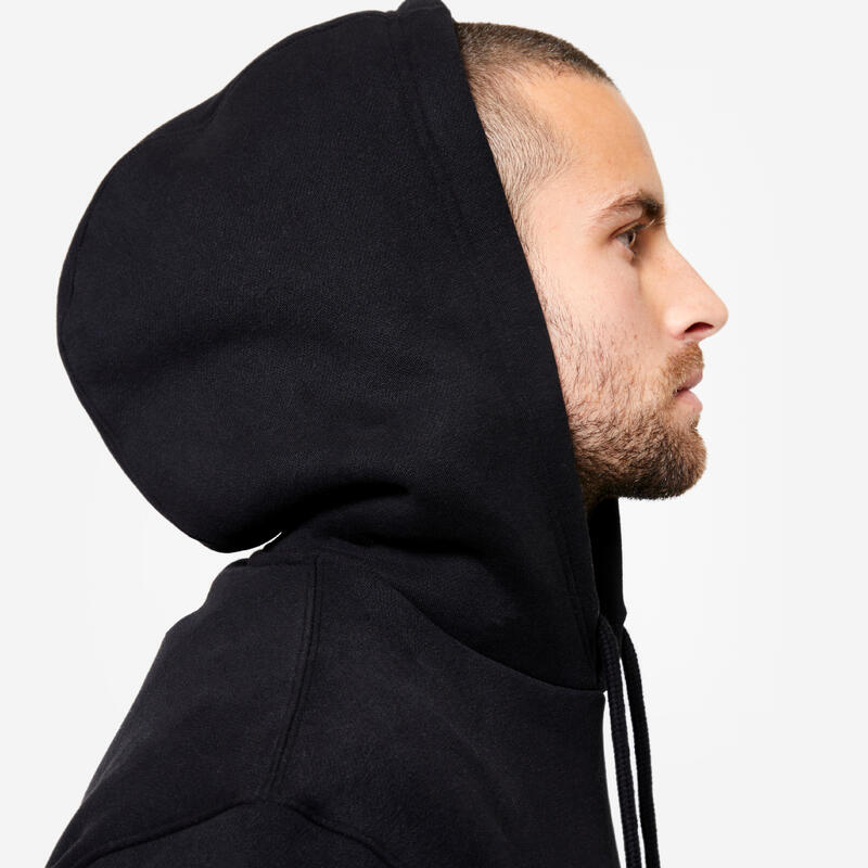 Sweat à capuche de fitness homme, noir
