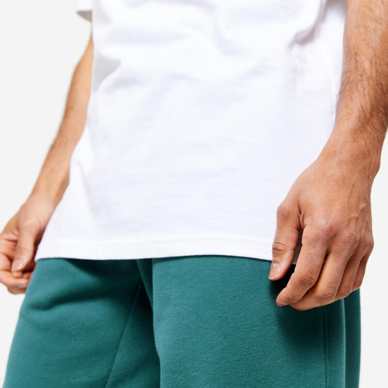 Tricou fitness guler rotund Alb Bărbați