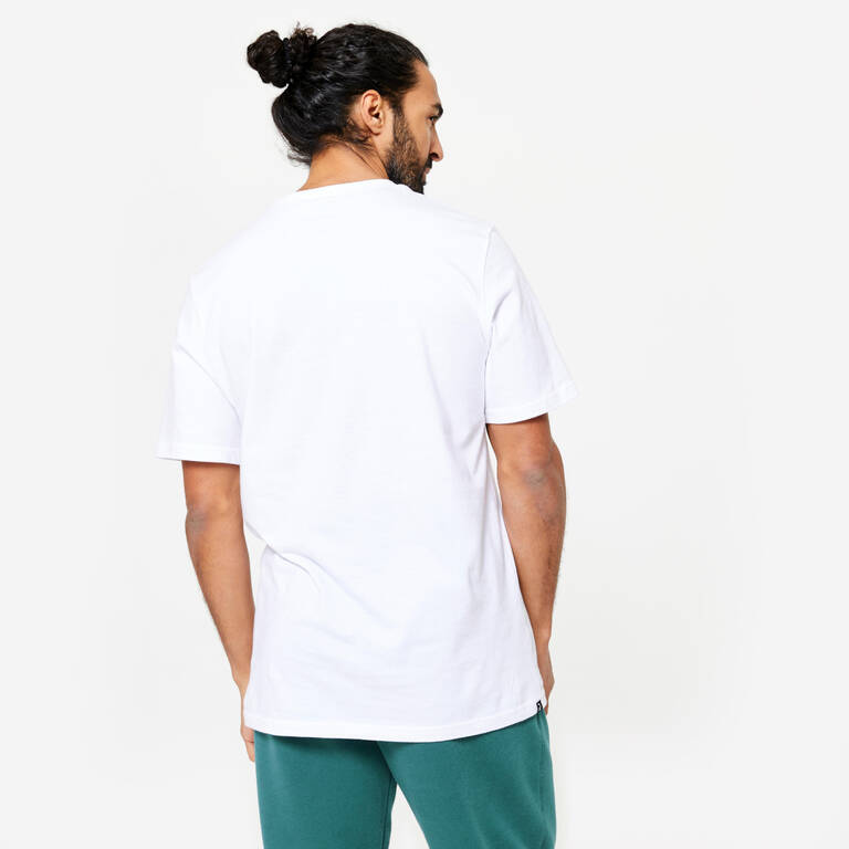 Men's Fitness T-Shirt 500 Essentials - Ice White