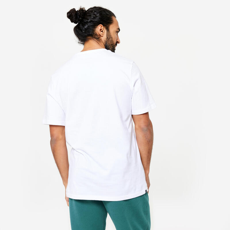 T-Shirt Fitness Homme - 500 Essentials blanc glacier