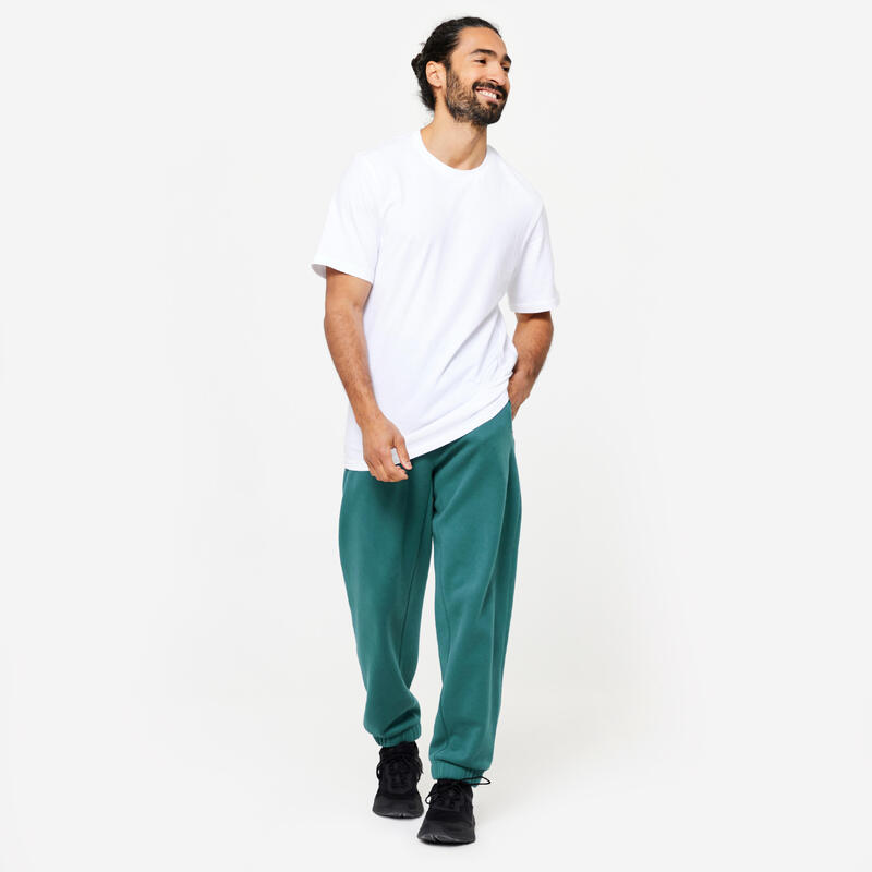 Tricou fitness guler rotund Alb Bărbați