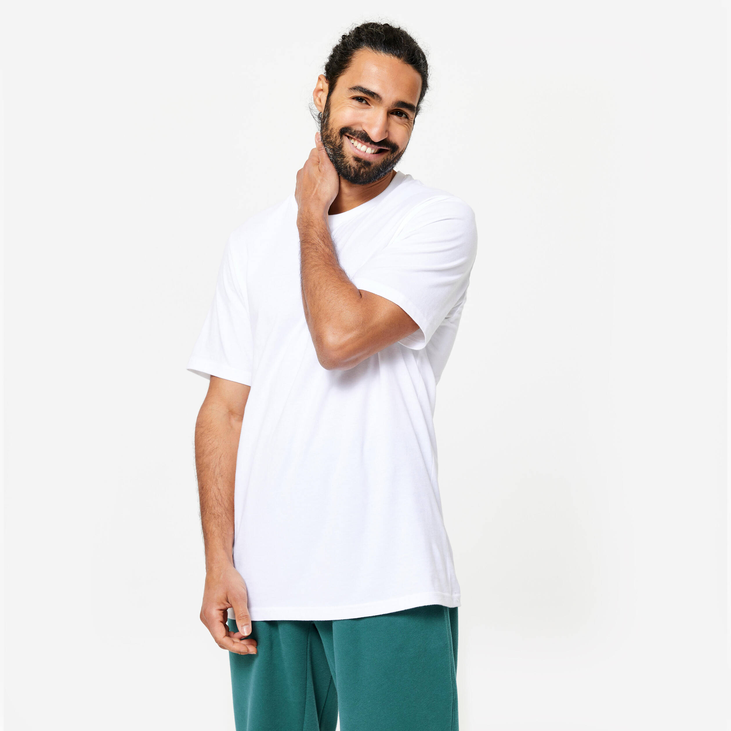 Men's Short-Sleeved Crew-Neck Fitness T-Shirt - White