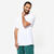 T-shirt fitness homme col rond manches courtes, blanc