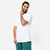T-shirt fitness homme col rond manches courtes, blanc