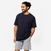 T-shirt fitness homme col rond manches courtes, bleu noir