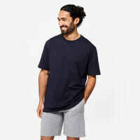 Men's Short-Sleeved Crew-Neck Fitness T-Shirt - Blue/Black