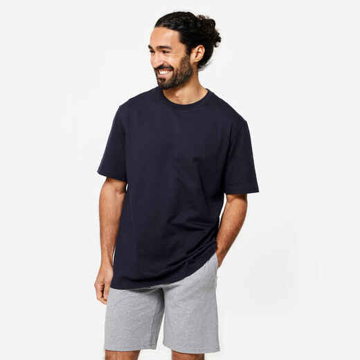 
      Playera de fitness azul marino para hombre 500 Essential
  