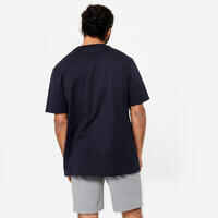 Men's Short-Sleeved Crew-Neck Fitness T-Shirt - Blue/Black
