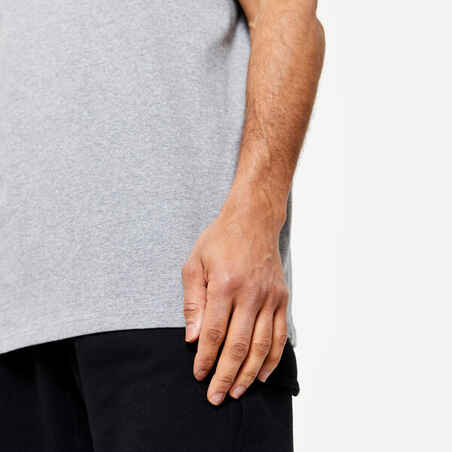 Men's Short-Sleeved Crew-Neck Fitness T-Shirt - Light Grey