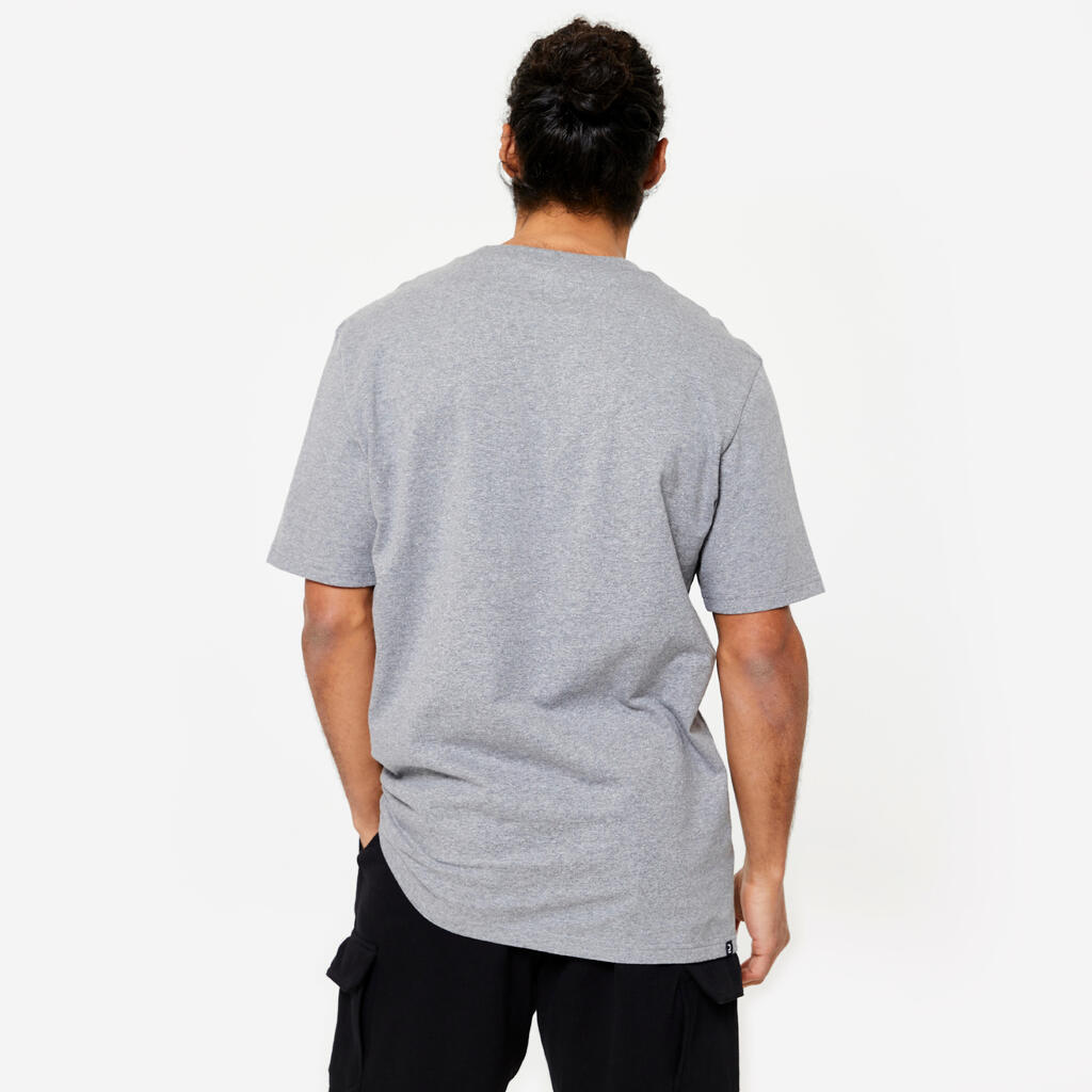 Vyriški kūno rengybos marškinėliai „500 Essentials“, rausvai violetiniai