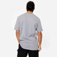 Men's Fitness T-Shirt 500 Essentials - Pale Grey