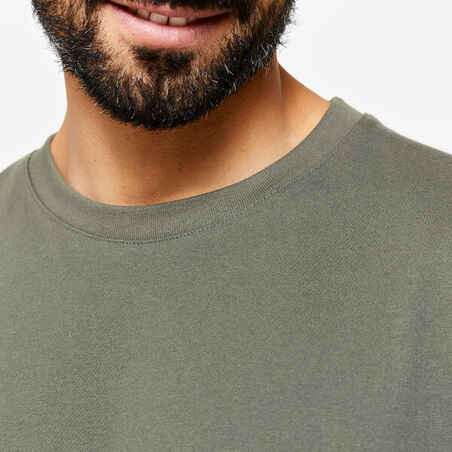 Men's Short-Sleeved Crew-Neck Fitness T-Shirt - Khaki Green