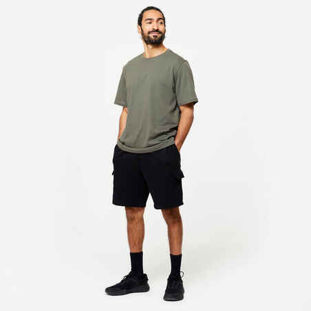 Men's Short-Sleeved Crew-Neck Fitness T-Shirt - Khaki Green
