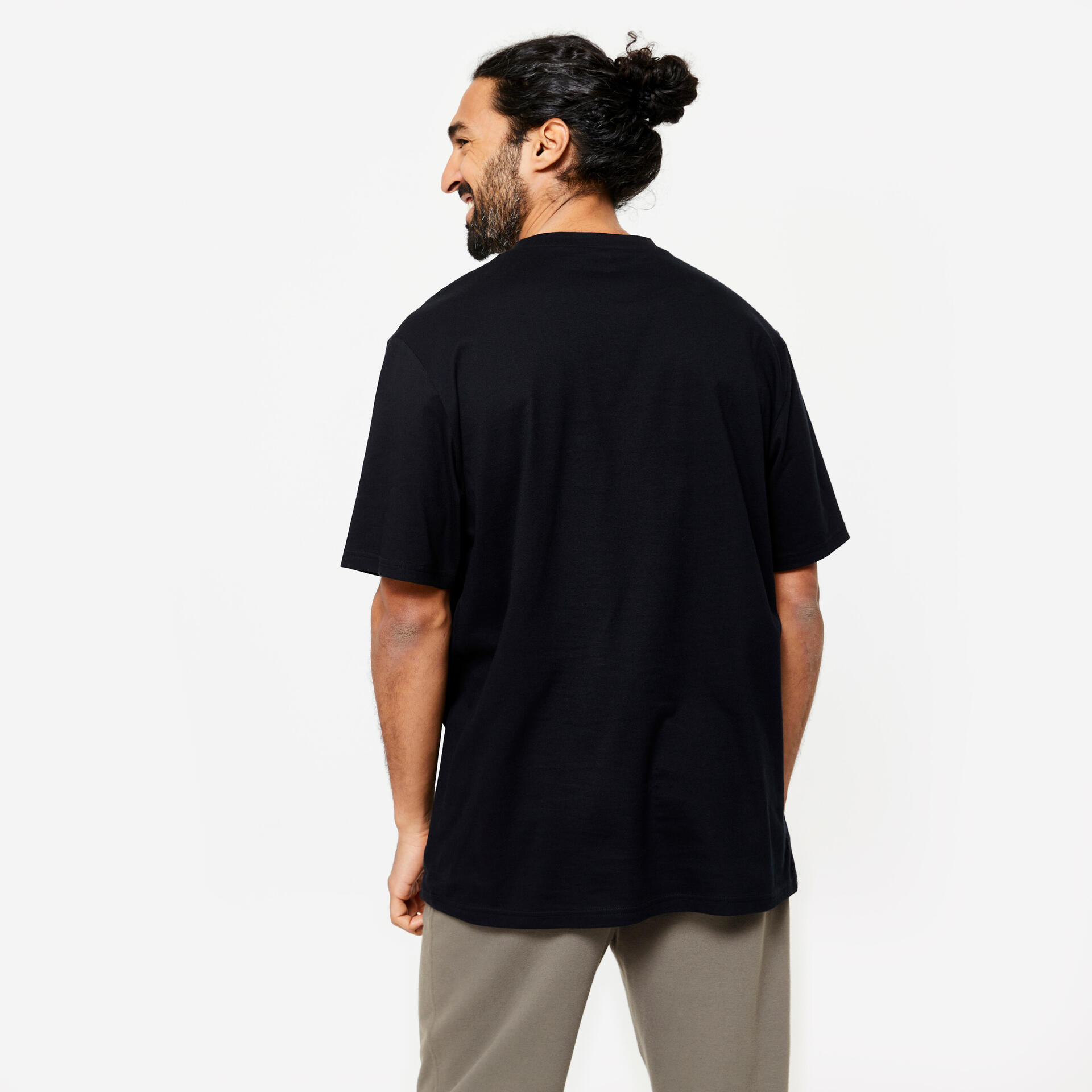 Men's Short-Sleeved Crew-Neck Fitness T-Shirt - Black