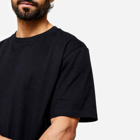 חולצת כושר לגברים 500 Essentials - שחור