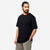 T-shirt fitness homme col rond manches courtes, noir