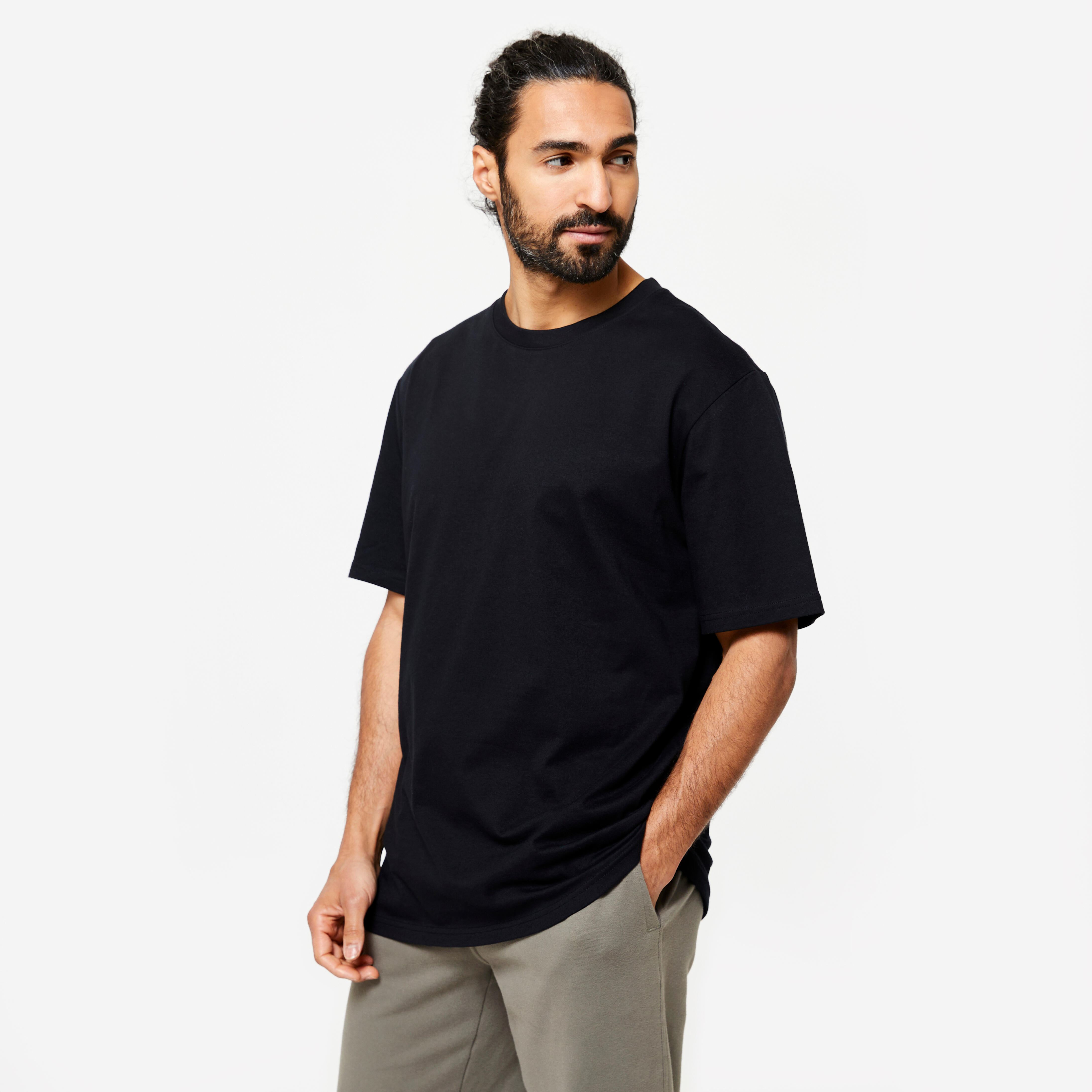 Men's Short-Sleeved Crew-Neck Fitness T-Shirt - Black
