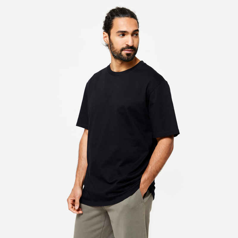 חולצת כושר לגברים 500 Essentials - שחור