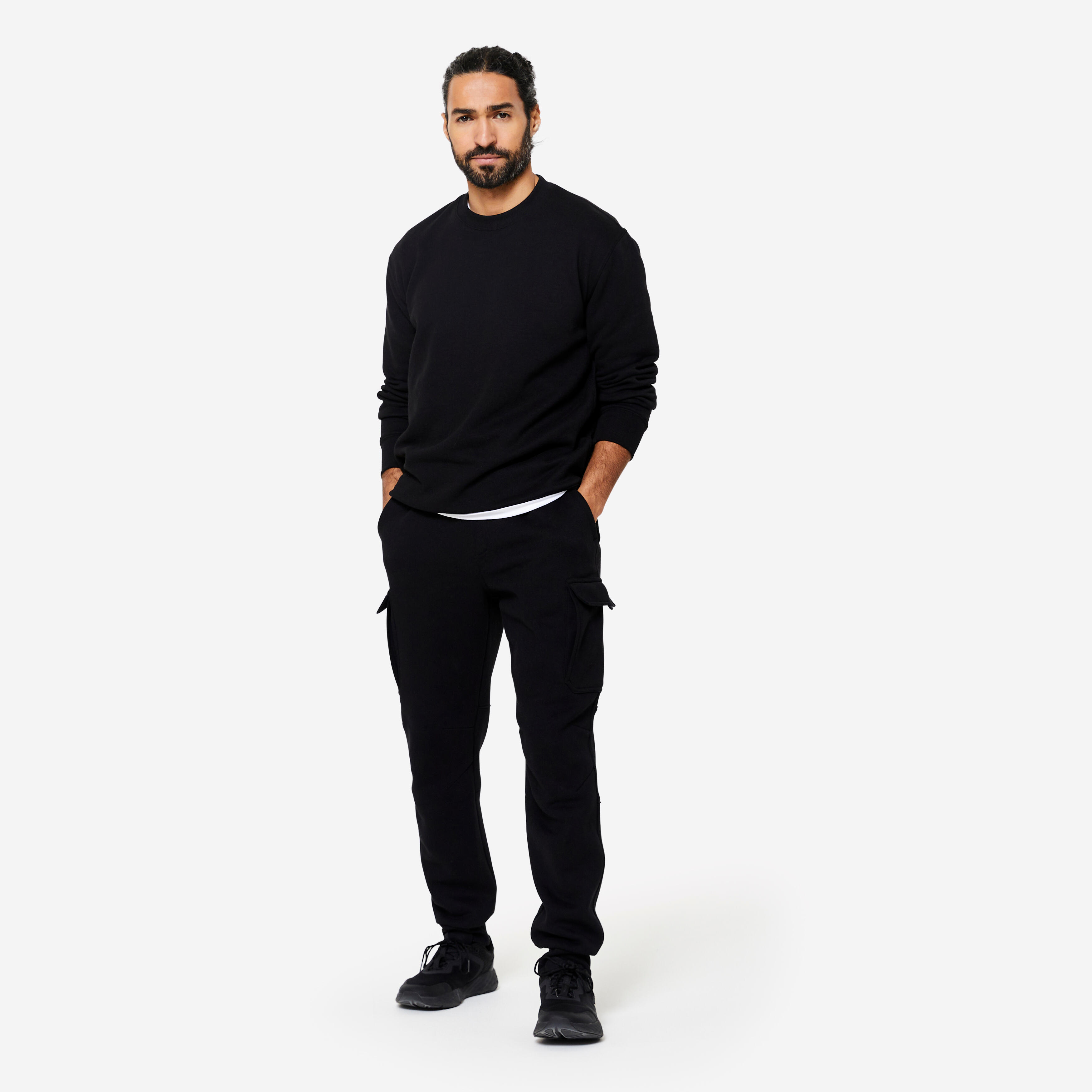 Men's warm fleece sweatshirt - black