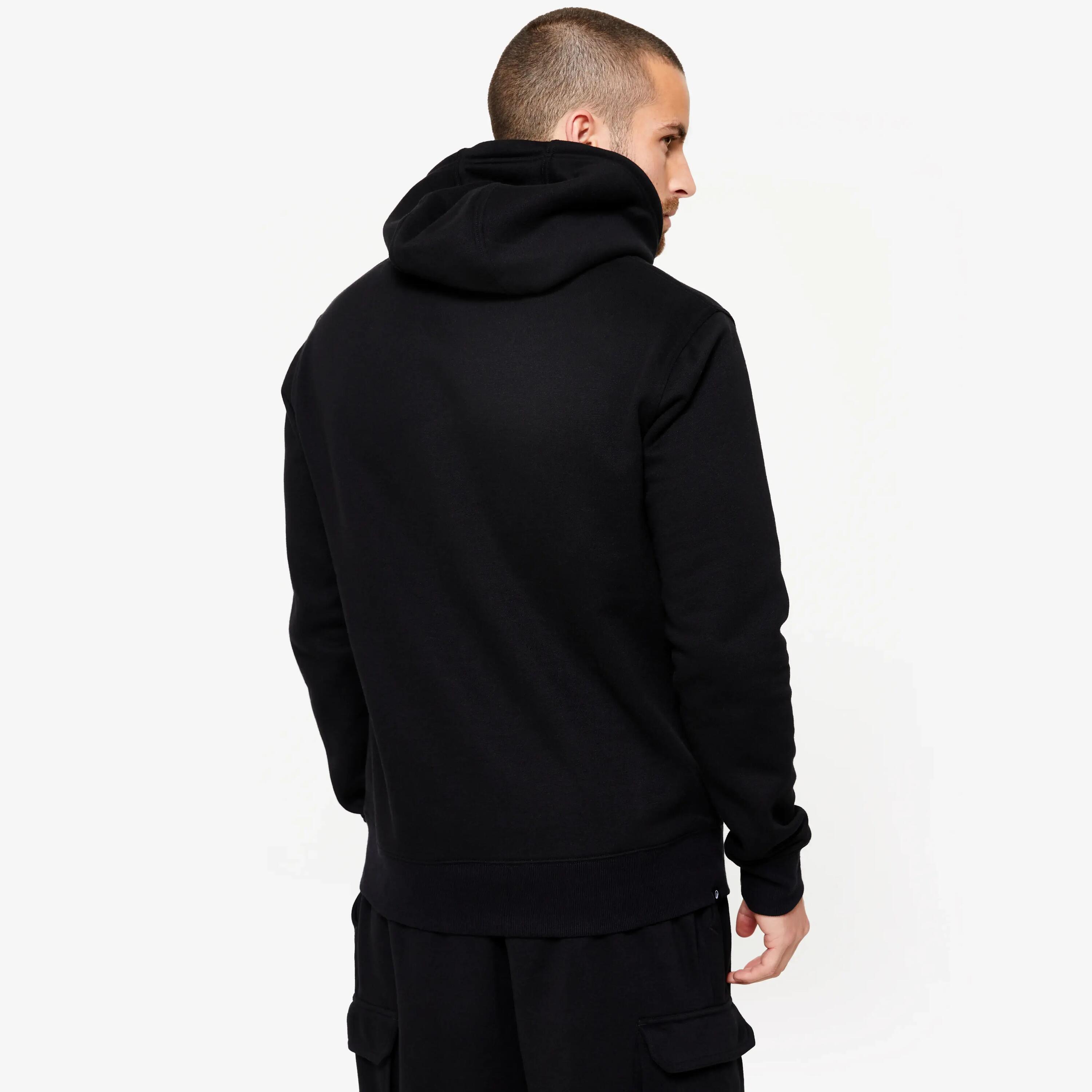 Men's Warm Brushed Fleece Hooded Sweatshirt - Black -  5