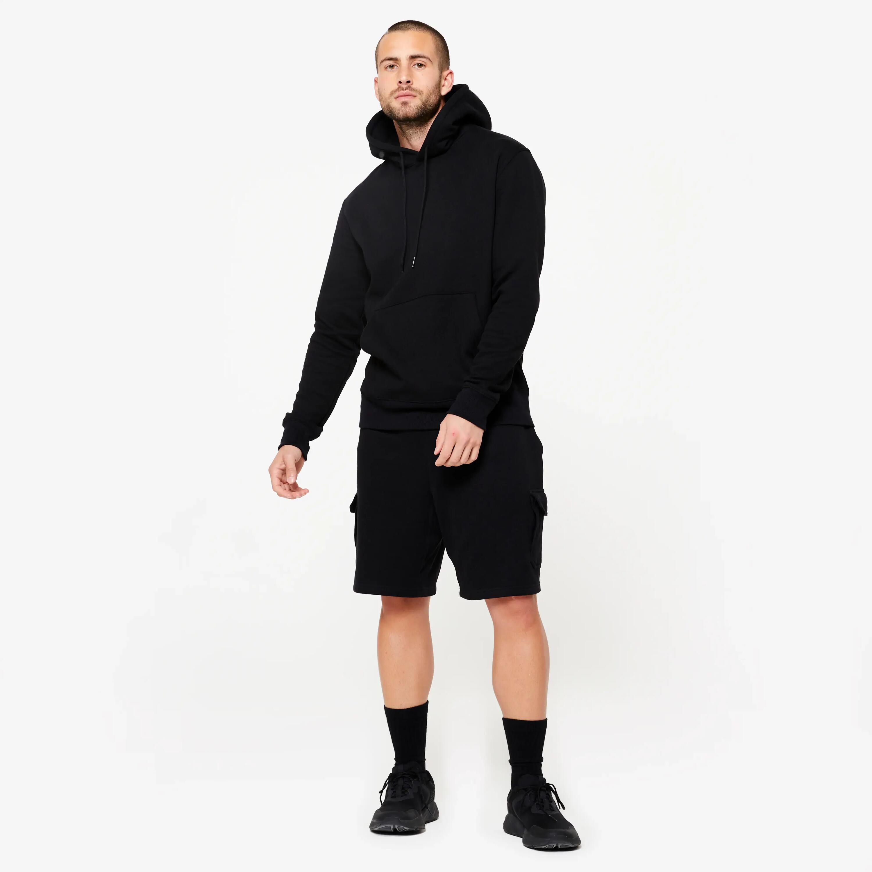 Men's Warm Brushed Fleece Hooded Sweatshirt - Black -  3