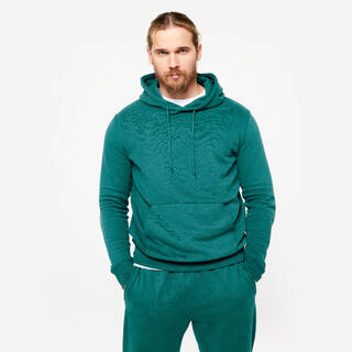 Men's Warm Brushed Fleece Hooded Sweatshirt - Teal -  1