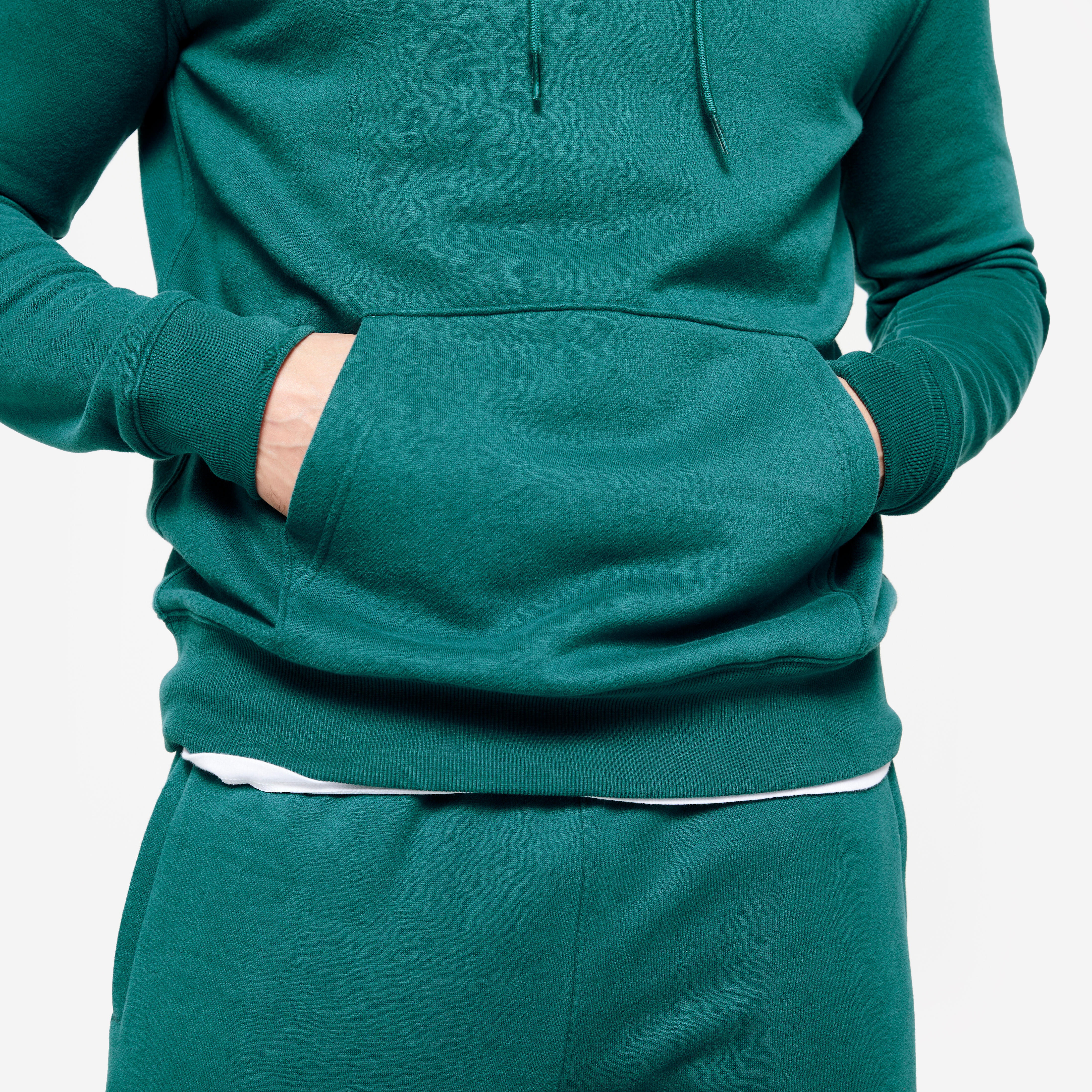 Men's Warm Brushed Fleece Hooded Sweatshirt Teal
