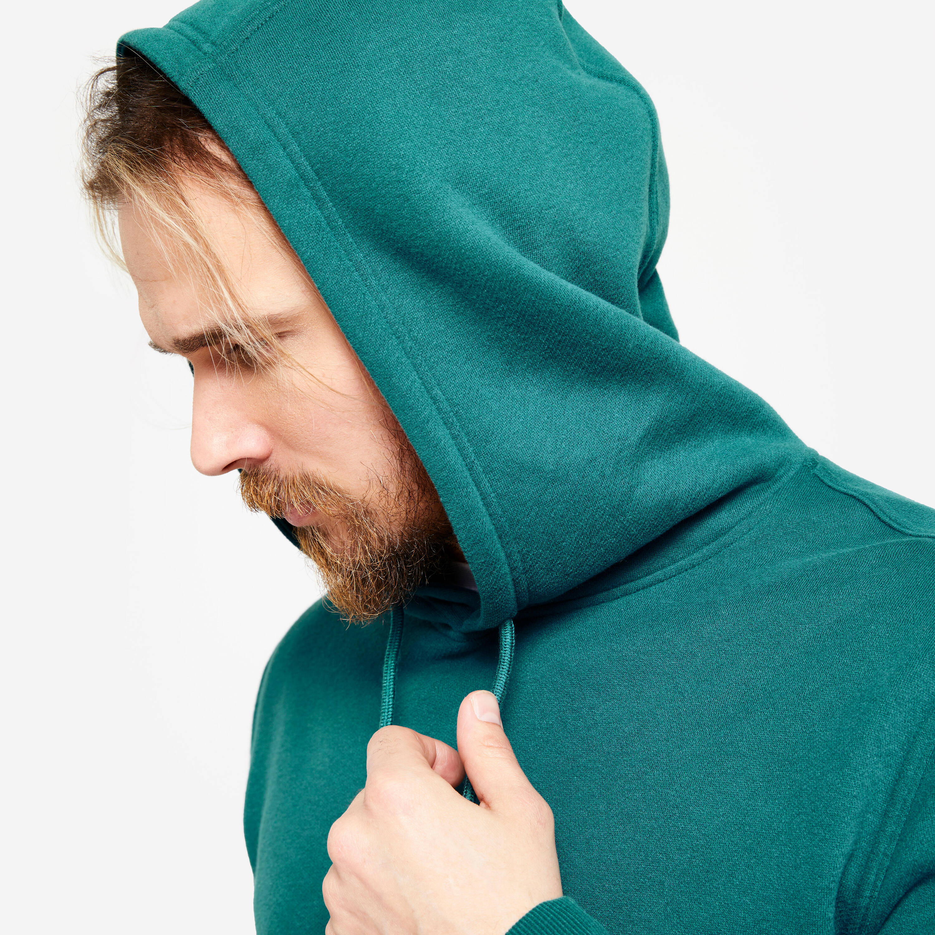 Men's Warm Brushed Fleece Hooded Sweatshirt - Teal -  4