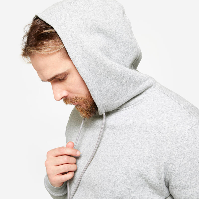 Sweat à capuche chaud en molleton homme - gris