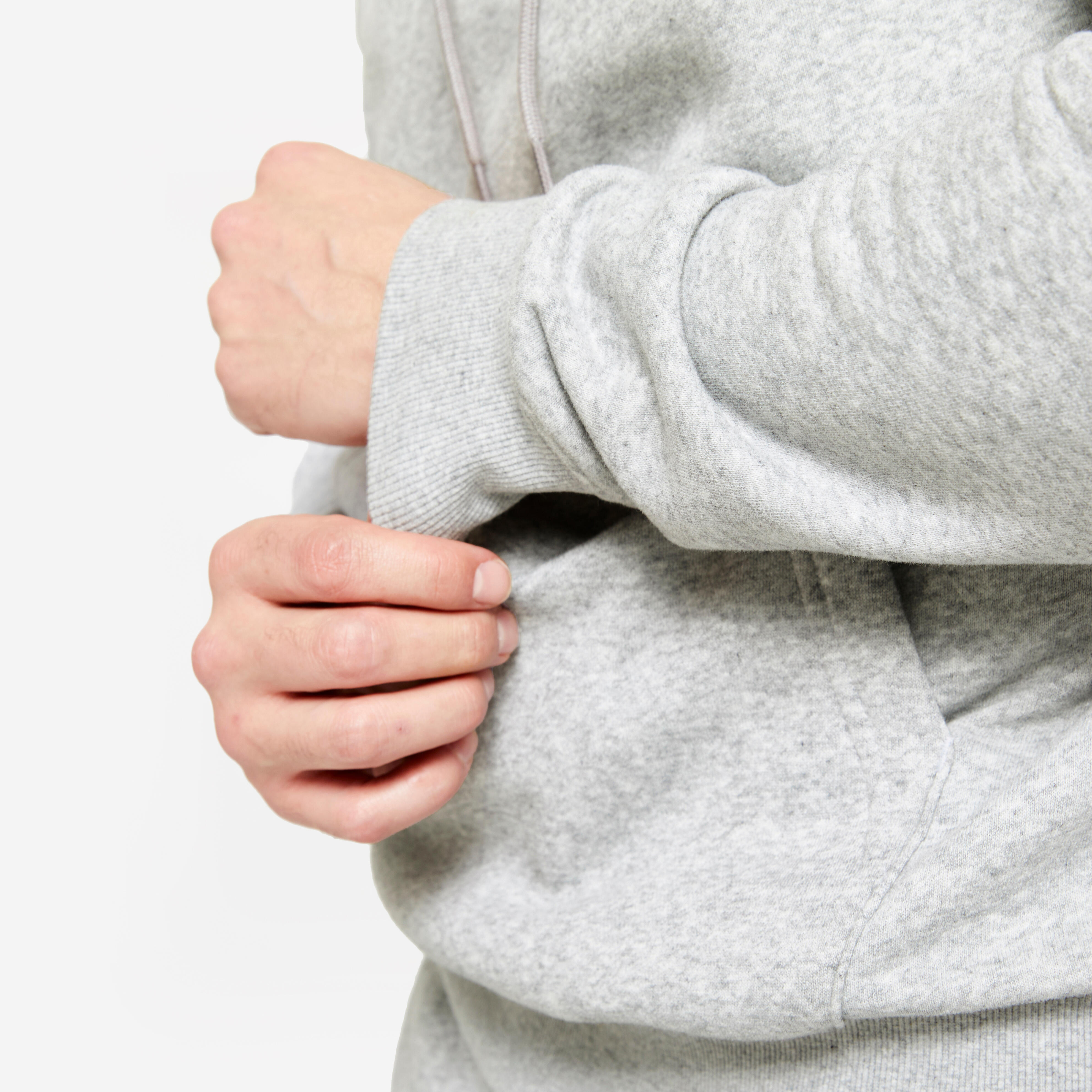 Men's Warm Brushed Fleece Hooded Sweatshirt - Grey