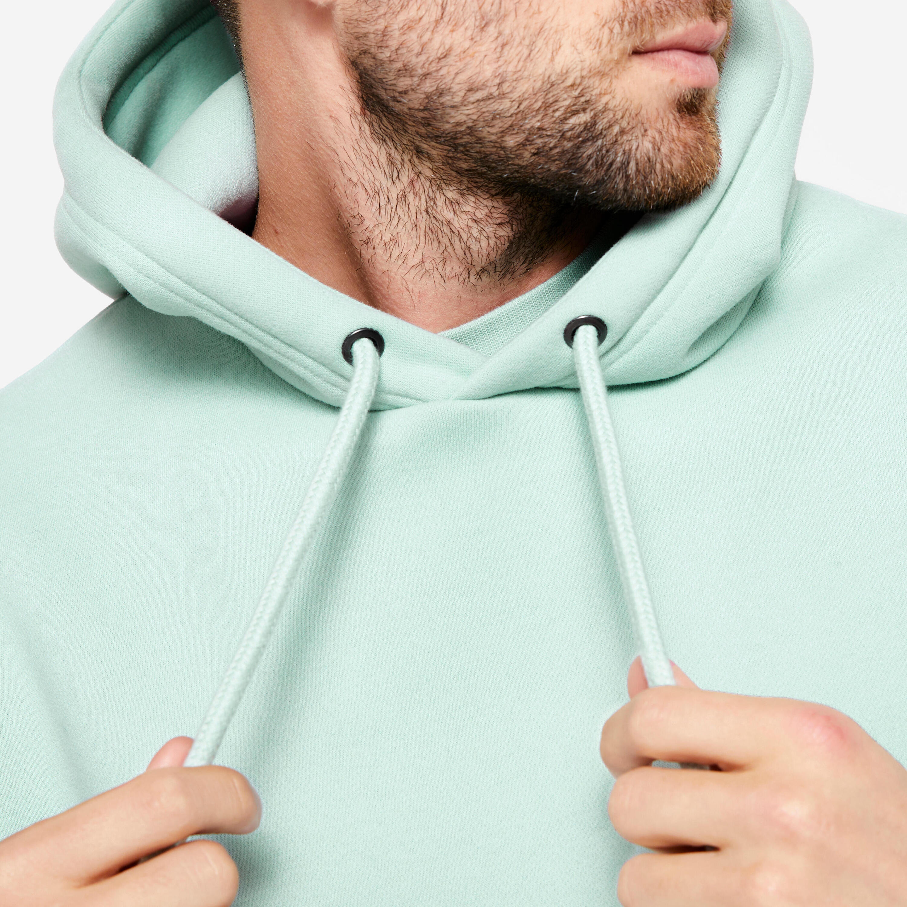 Sweat à capuche de fitness homme, vert clair 6/9