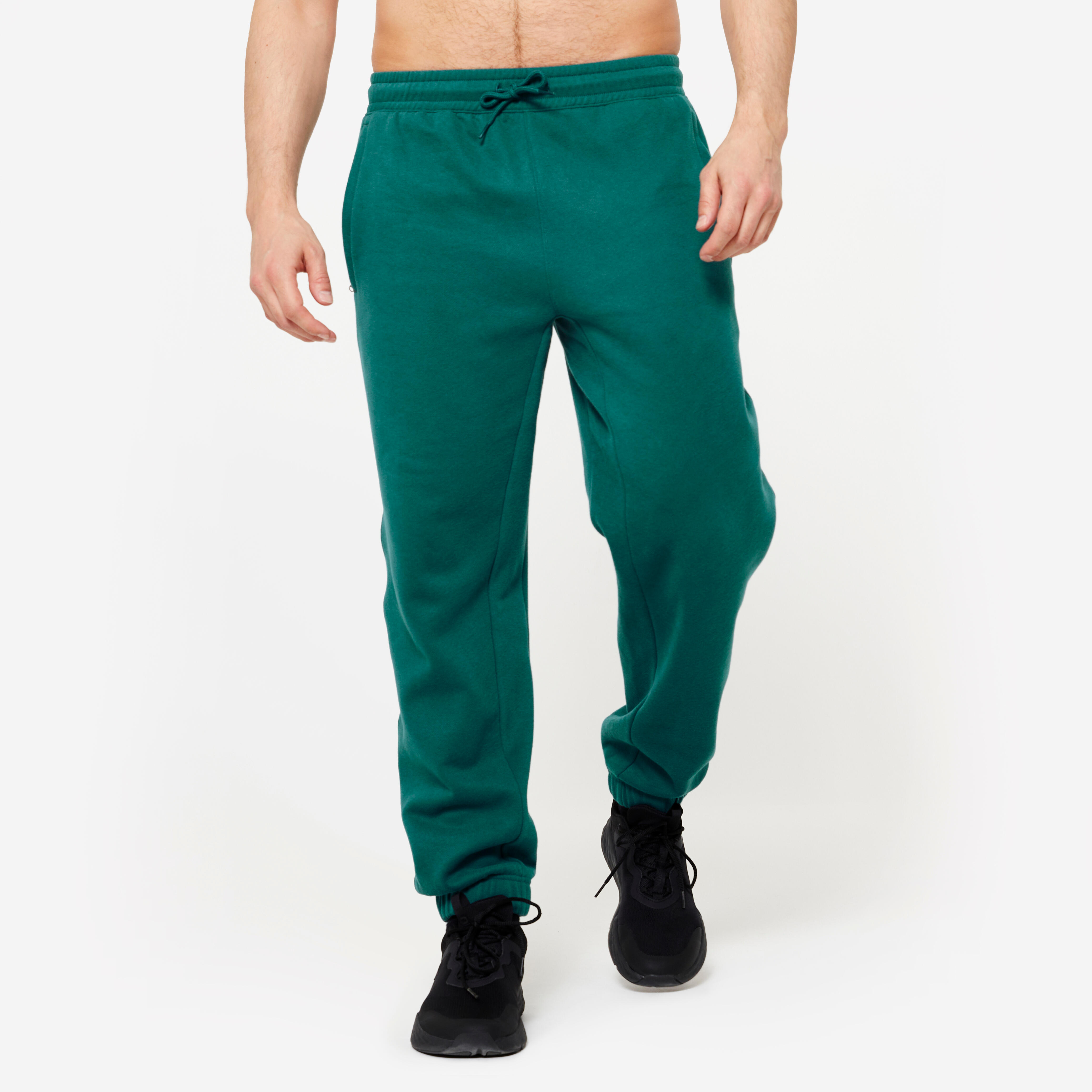 Men's warm jogging pants - turquoise