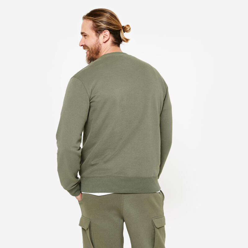 Sudadera Hombre Verde Caqui Muletón Cálida