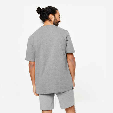 Men's Fitness T-Shirt 500 Essentials Post-Consumer - Grey